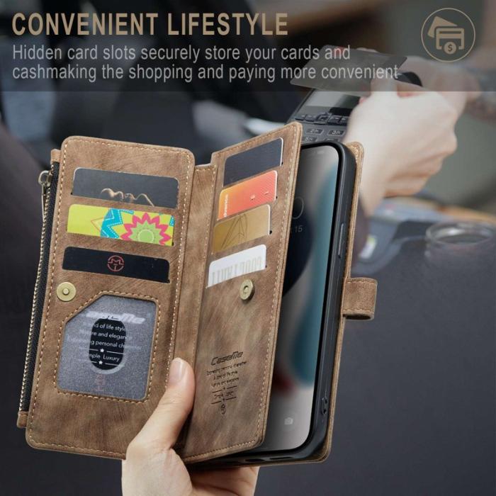 Caseme - CASEME C30 Fodral för iPhone 13 Pro Max med rem - Brun