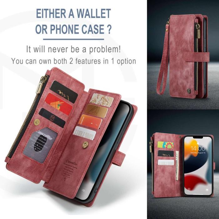Caseme - CASEME C30 Fodral för iPhone 13 Pro Max med Rem - Röd