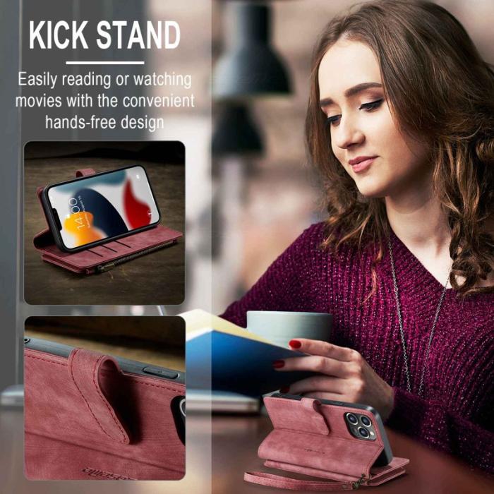 Caseme - CASEME C30 Fodral för iPhone 13 Pro Max med Rem - Röd