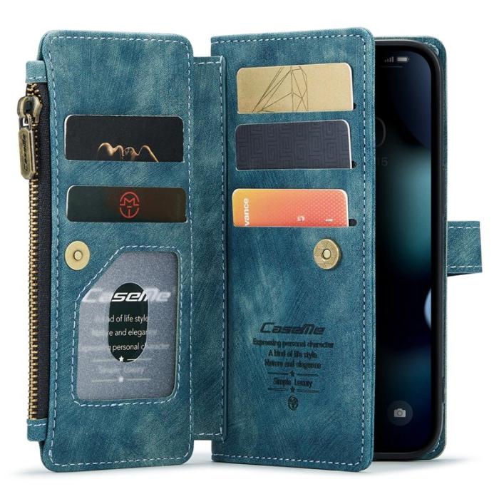Caseme - CASEME C30 Fodral för iPhone 13 Pro med Rem - Blå