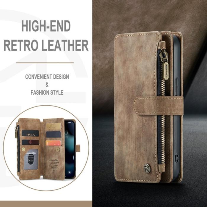 Caseme - CASEME C30 Fodral för iPhone 13 Pro med Rem - Brun PU Läder
