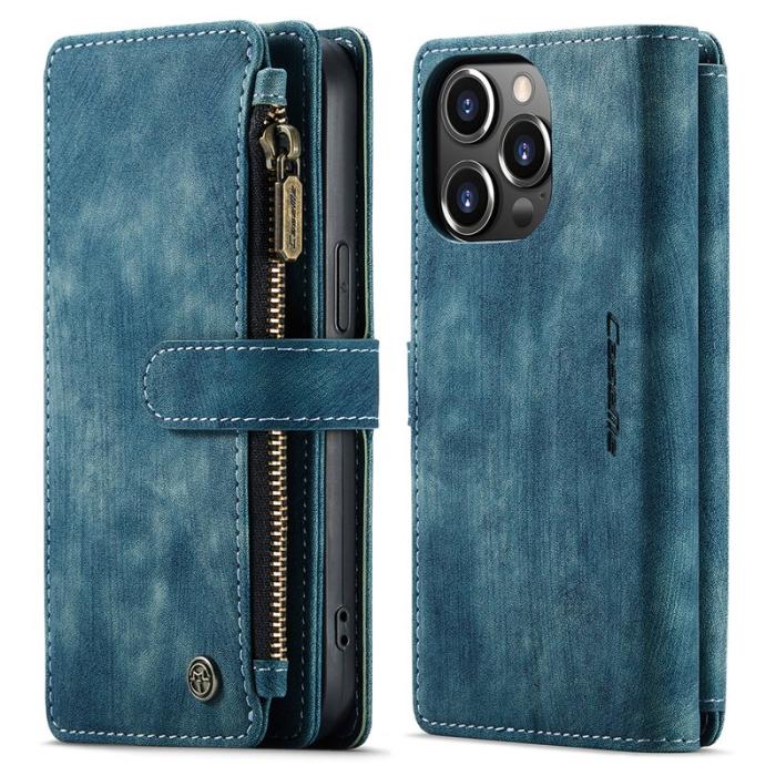 Caseme - CASEME C30 Fodral för iPhone 13 Pro med Rem och Fickor - Blå