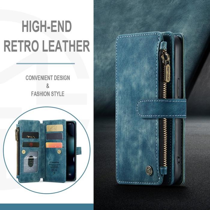 Caseme - CASEME C30 Fodral för iPhone 13 Pro med Rem och Fickor - Blå