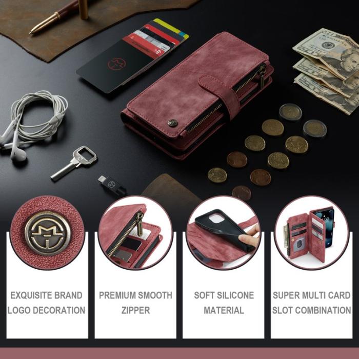 Caseme - CASEME C30 Fodral för iPhone 13 Pro med Rem Röd