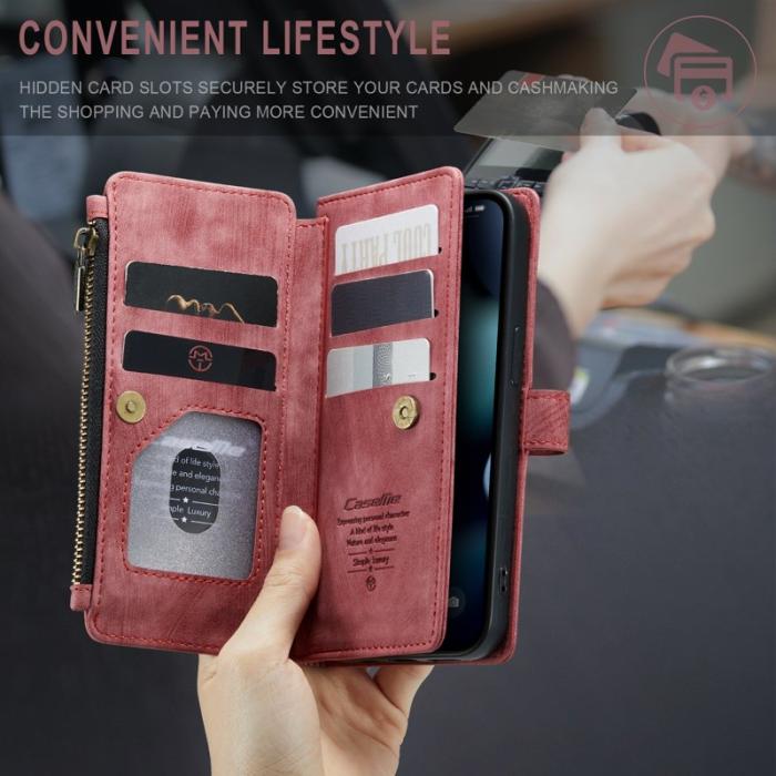 Caseme - CASEME C30 Fodral för iPhone 13 Pro med Rem Röd