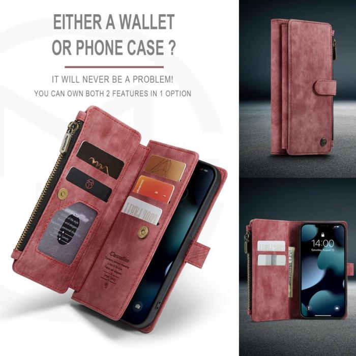 Caseme - CASEME C30 Fodral för iPhone 13 Pro med Rem Röd