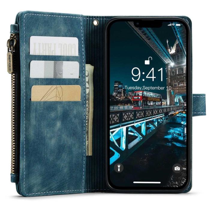 Caseme - CASEME C30 Fodral för iPhone 14 Plus med Rem - Blå