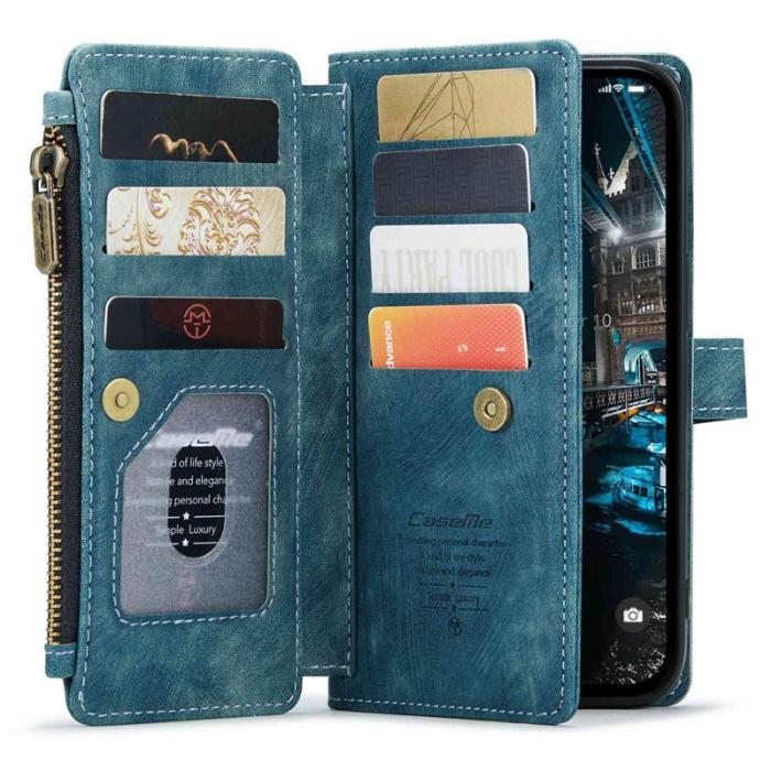 Caseme - CASEME C30 Fodral för iPhone 14 Plus med Rem - Blå