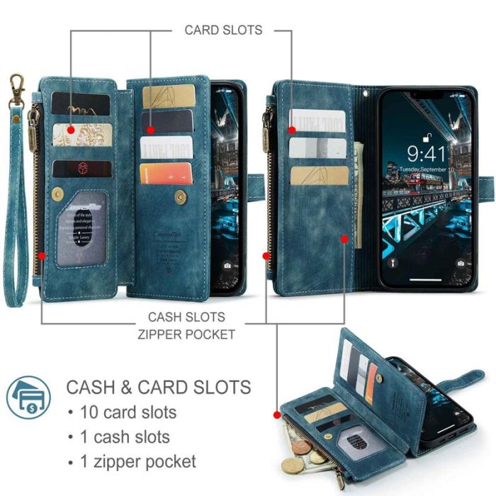 Caseme - CASEME C30 Fodral för iPhone 14 Plus med Rem - Blå