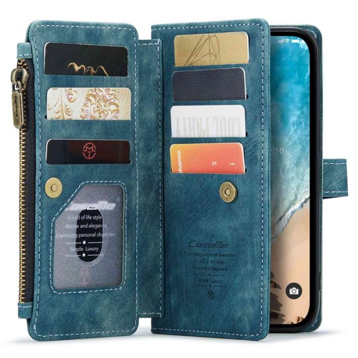 Caseme - CASEME C30 Fodral för iPhone 14 Pro Max med rem - Blå