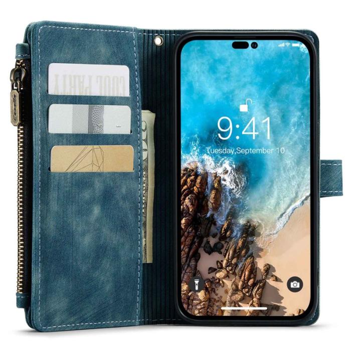 Caseme - CASEME C30 Fodral för iPhone 14 Pro Max med rem - Blå