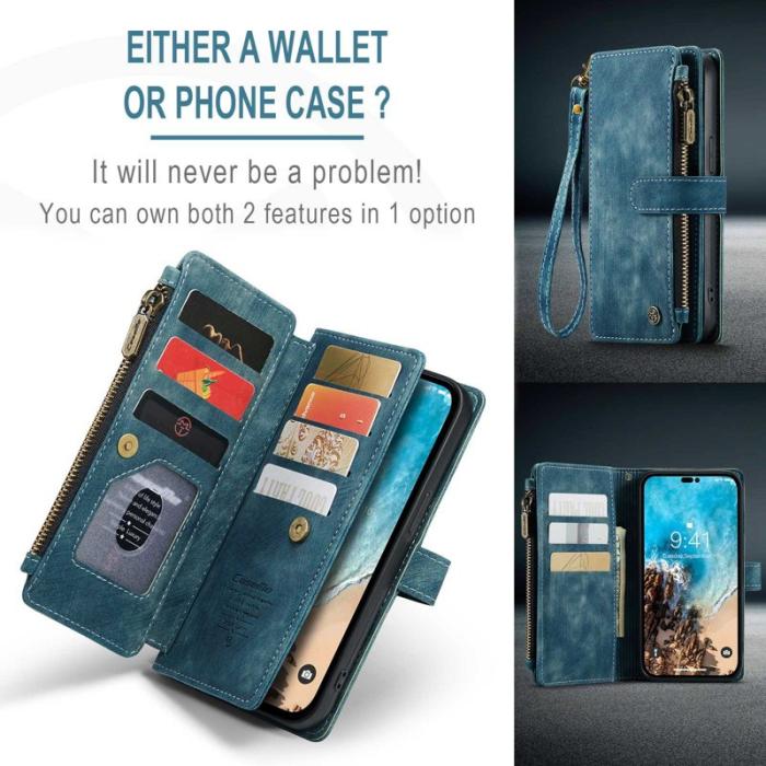 Caseme - CASEME C30 Fodral för iPhone 14 Pro Max med rem - Blå