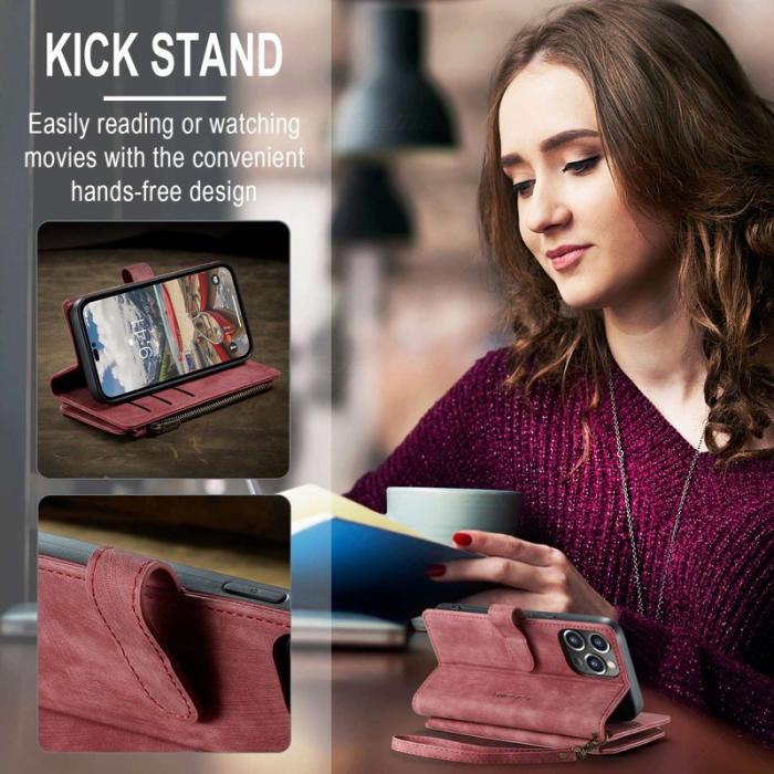 Caseme - CASEME C30 Fodral för iPhone 14 Pro Max med Rem - Röd