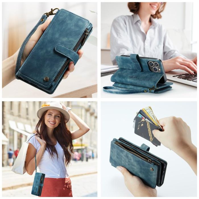 Caseme - CASEME C30 Fodral för iPhone 16 Pro Max med Rem - Blå