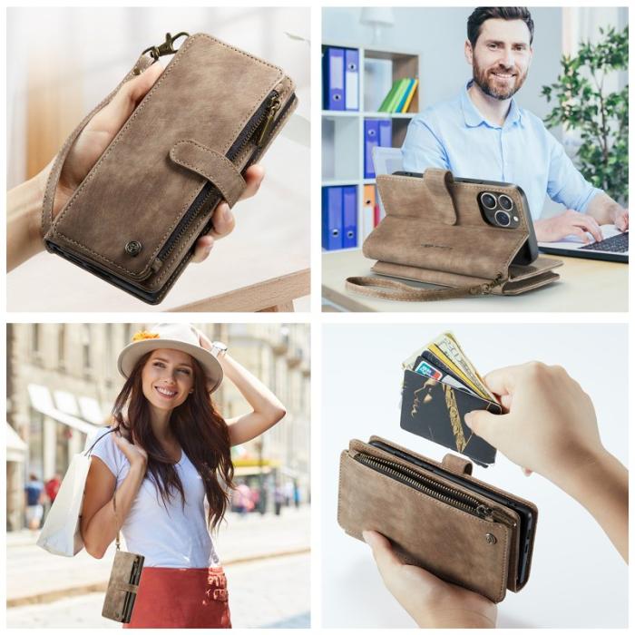 Caseme - CASEME C30 Fodral för iPhone 16 Pro Max med Rem - Brun