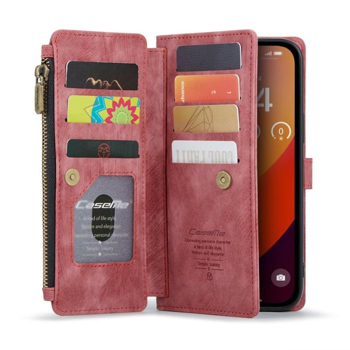 Caseme - CASEME C30 Fodral för iPhone 16 Pro Max med Rem - Röd