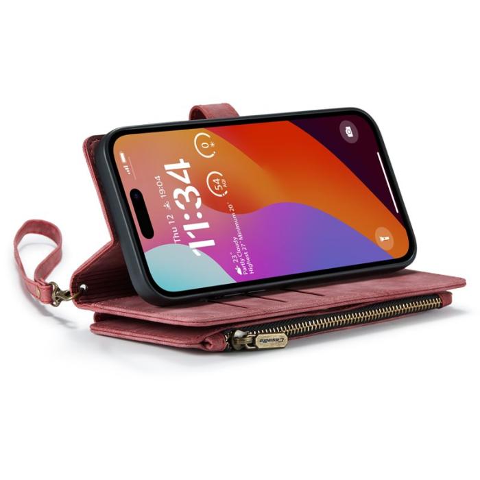 Caseme - CASEME C30 Fodral för iPhone 16 Pro Max med Rem - Röd