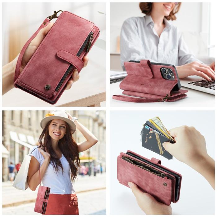 Caseme - CASEME C30 Fodral för iPhone 16 Pro Max med Rem - Röd