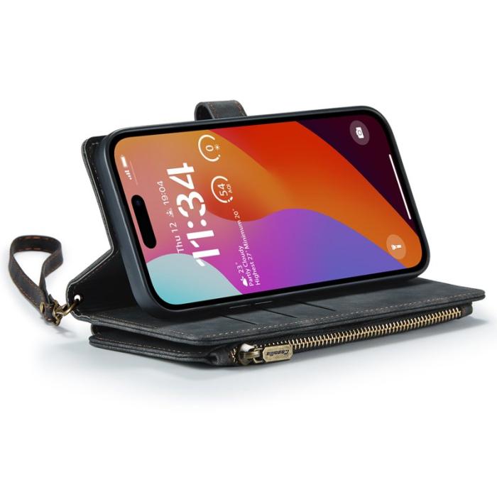 Caseme - CASEME C30 Fodral för iPhone 16 Pro Max med rem - Svart