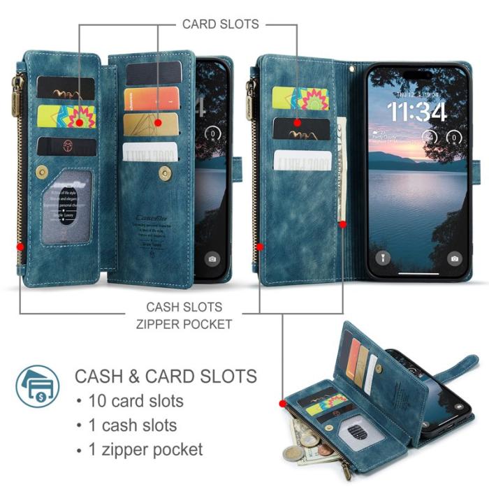 Caseme - CASEME C30 Fodral för iPhone 17 Pro Max med Rem - Blå