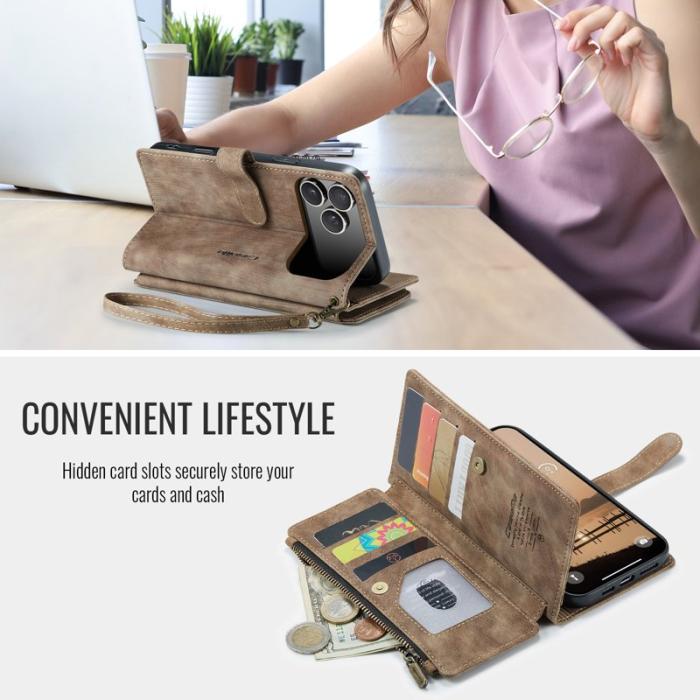 Caseme - CASEME C30 Fodral för iPhone 17 Pro Max med Rem - Brun