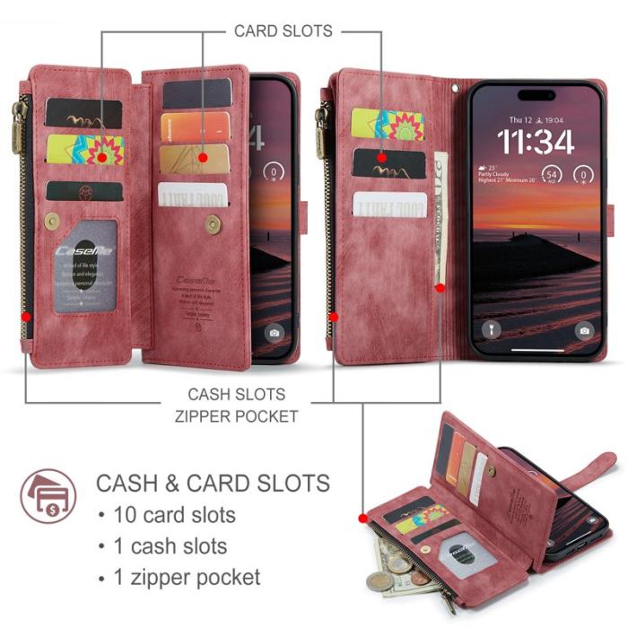 Caseme - CASEME C30 Fodral för iPhone 17 Pro Max med Rem - Röd