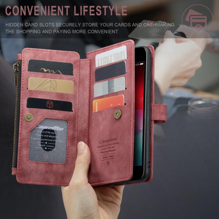 Caseme - CASEME C30 Fodral för iPhone 6/7/8 Plus med rem - Röd
