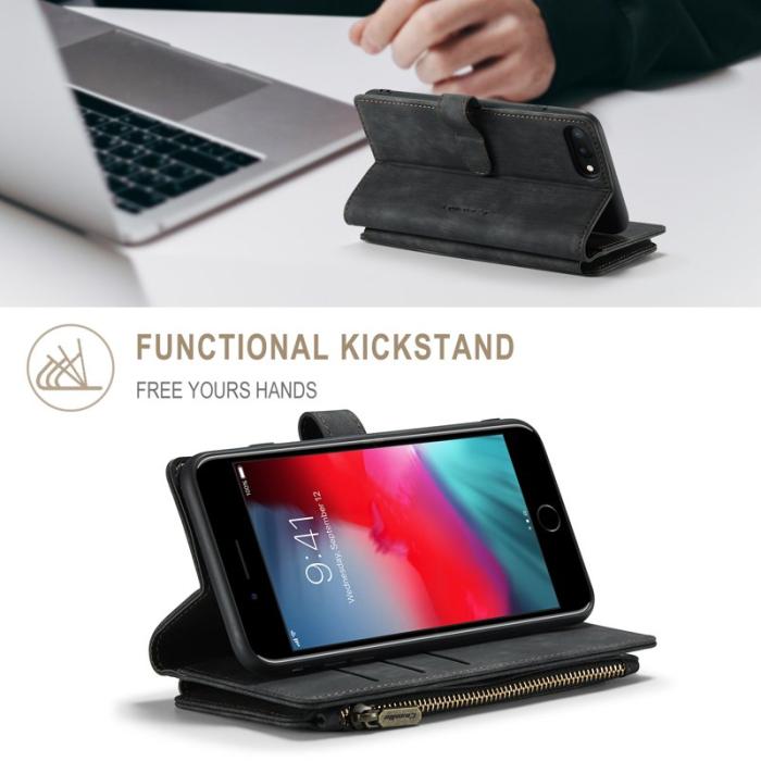 Caseme - CASEME C30 Fodral för iPhone 6/7/8 Plus med Rem - Svart