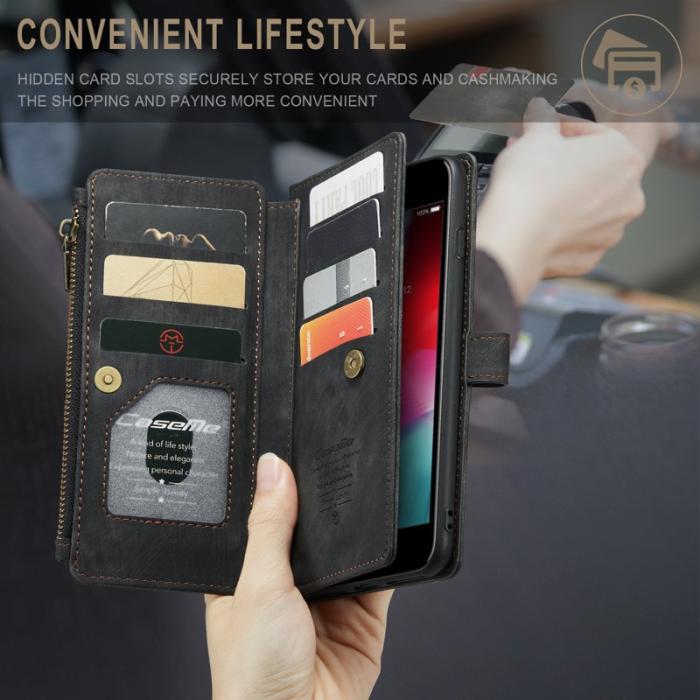 Caseme - CASEME C30 Fodral för iPhone 6/7/8 Plus med Rem - Svart