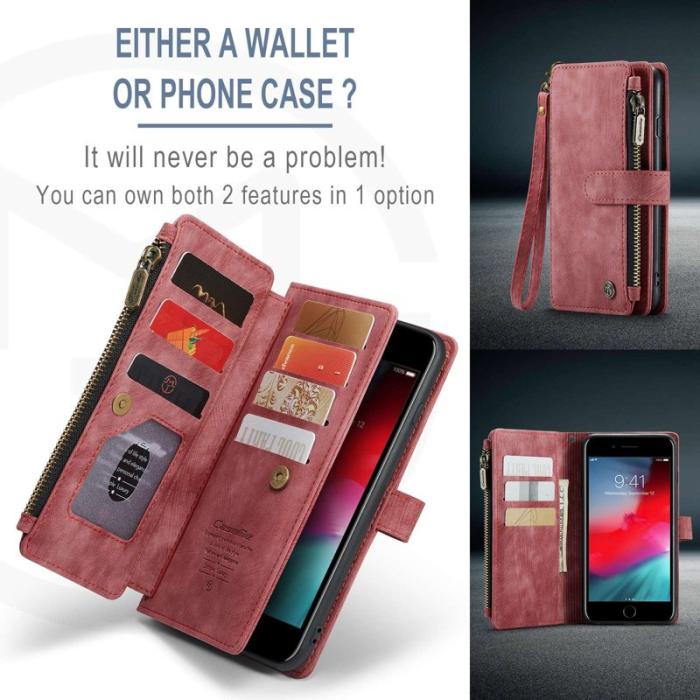 Caseme - CASEME C30 Fodral för iPhone 6 Plus/6s Plus/7 Plus/8 Plus Röd