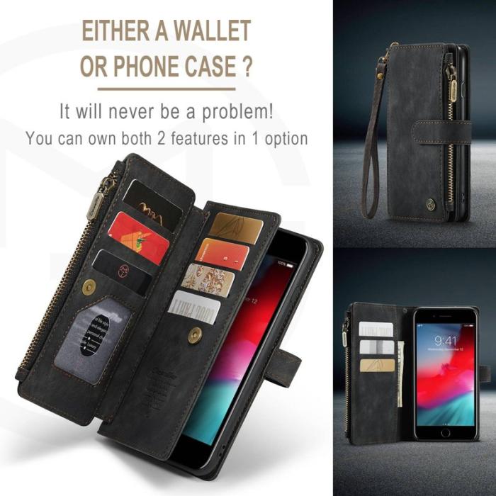 Caseme - CASEME C30 Fodral för iPhone 6 Plus/6s Plus/7 Plus/8 Plus - Svart