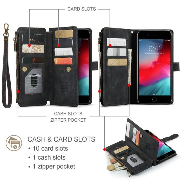 Caseme - CASEME C30 Fodral för iPhone 6 Plus/6s Plus/7 Plus/8 Plus - Svart