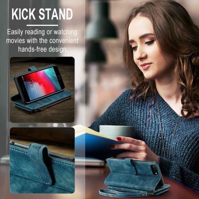 Caseme - CASEME C30 Fodral för iPhone 6 Plus/6s Plus - Blå PU Läder