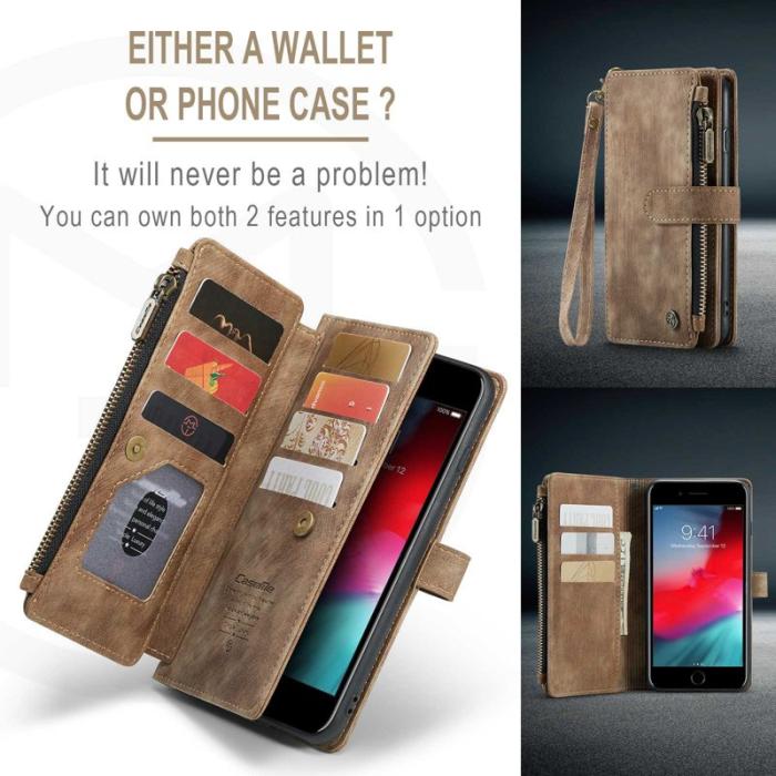 Caseme - CASEME C30 Fodral för iPhone 6 Plus/6s Plus - Brun PU Läder