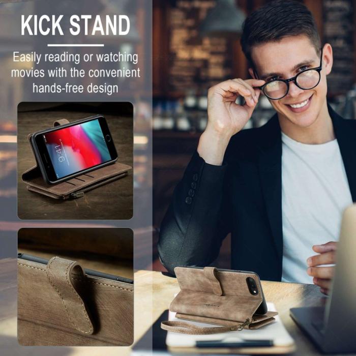 Caseme - CASEME C30 Fodral för iPhone 6 Plus/6s Plus - Brun PU Läder