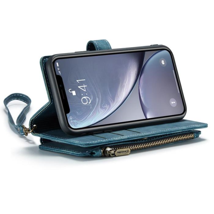 Caseme - CASEME C30 Fodral för iPhone XR med Rem och Flera Kort - Blå