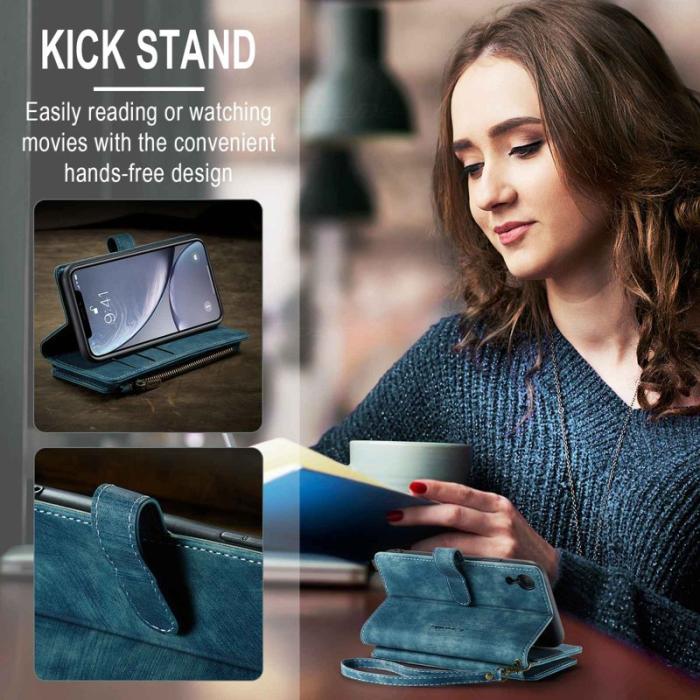 Caseme - CASEME C30 Fodral för iPhone XR med Rem och Flera Kort - Blå