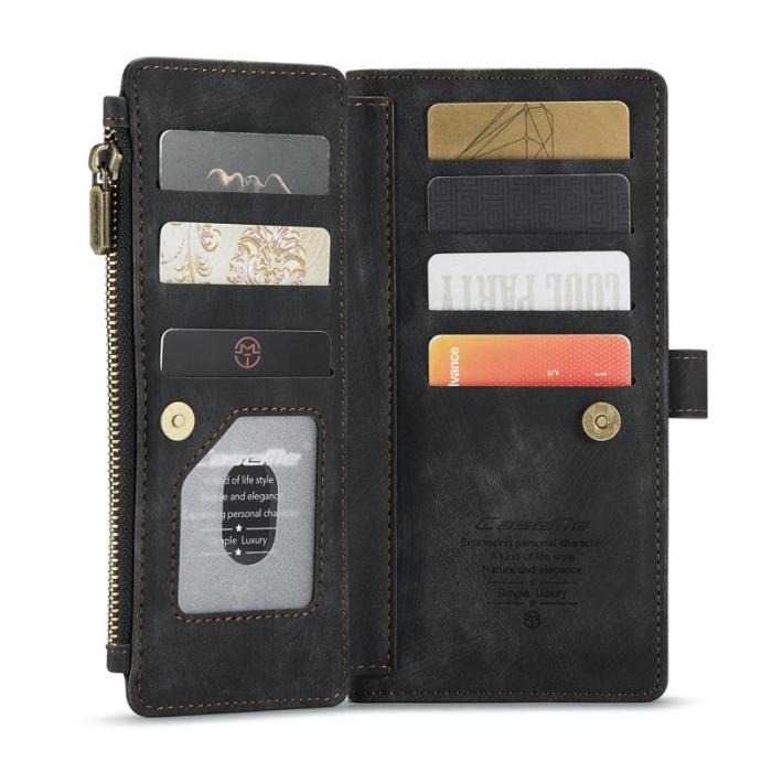 Caseme - CASEME C30 Fodral för iPhone XR med Rem och Flera Kort - Svart