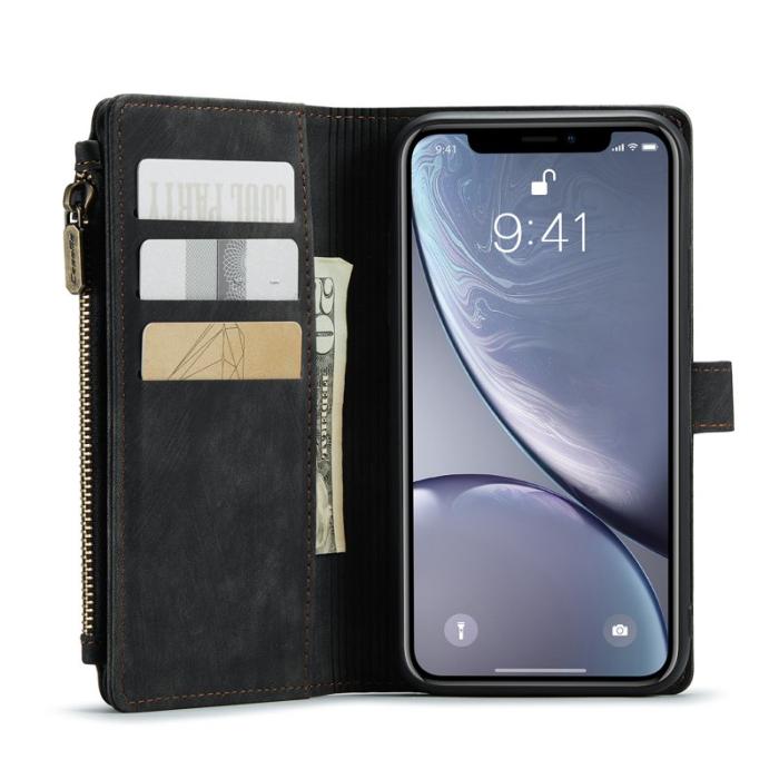 Caseme - CASEME C30 Fodral för iPhone XR med Rem och Flera Kort - Svart