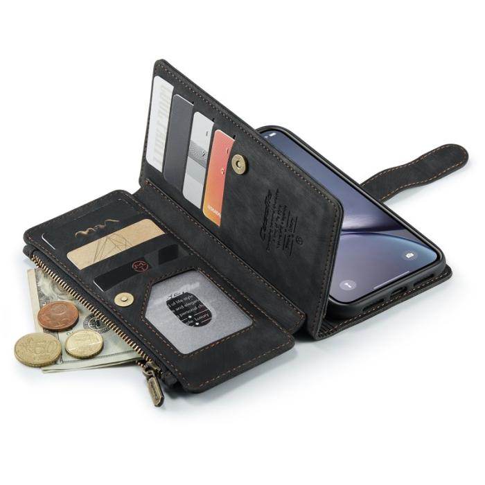 Caseme - CASEME C30 Fodral för iPhone XR med Rem och Flera Kort - Svart