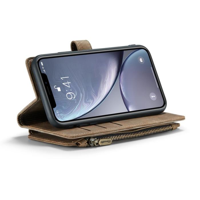 Caseme - CASEME C30 Fodral för iPhone XR med Rem och Kortfack - Brun