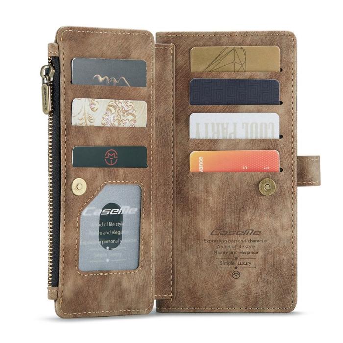Caseme - CASEME C30 Fodral för iPhone XR med Rem och Kortfack - Brun
