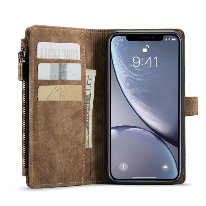 Caseme - CASEME C30 Fodral för iPhone XR med Rem och Kortfack - Brun