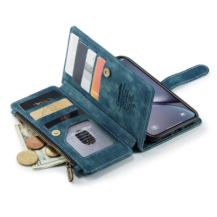 Caseme - CASEME C30 Fodral för iPhone XR med Rem och Kortfack - Grön