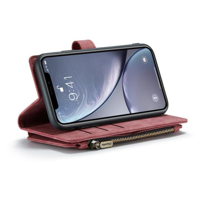 Caseme - CASEME C30 Fodral för iPhone XR med rem och kortfickor - Röd