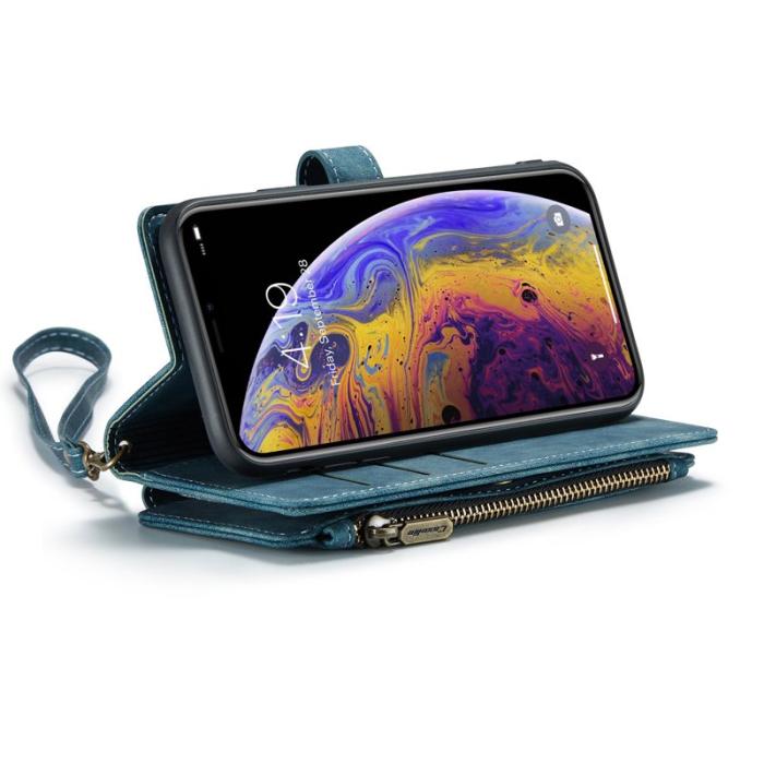 Caseme - CASEME C30 Fodral för iPhone XS Max med rem - Blå