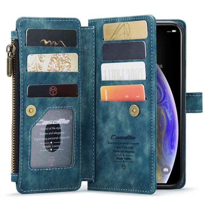 Caseme - CASEME C30 Fodral för iPhone XS Max med rem - Blå