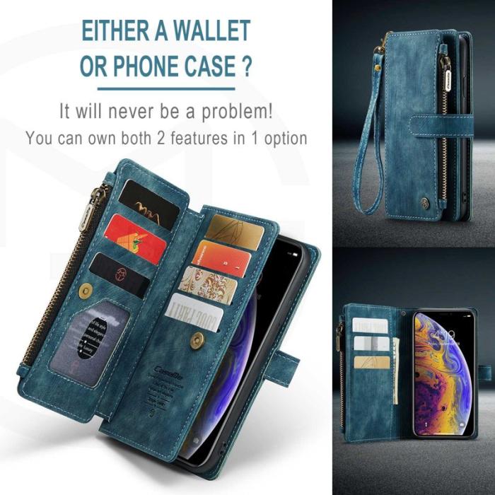 Caseme - CASEME C30 Fodral för iPhone XS Max med rem - Blå