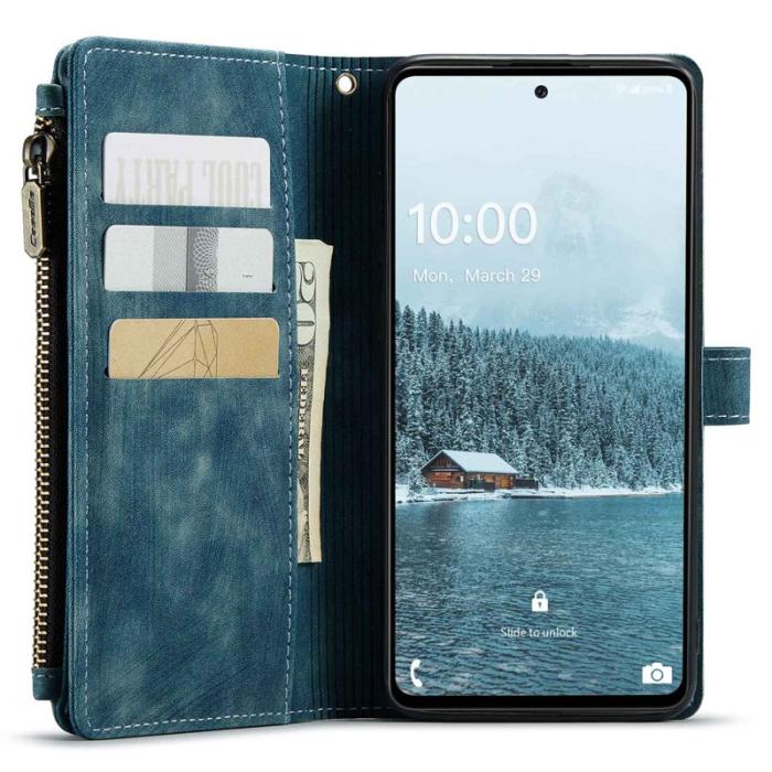 Caseme - CASEME C30 Fodral för Samsung Galaxy A33 5G - Blå PU Läder