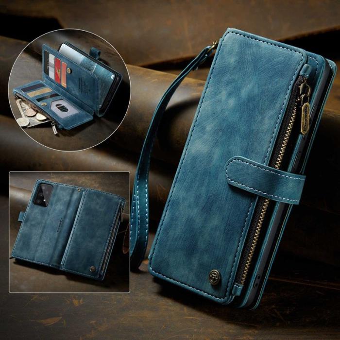 Caseme - CASEME C30 Fodral för Samsung Galaxy A33 5G - Blå PU Läder